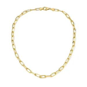 ESSENTIAL SOLID GOLD PAPER CLIP CHAIN