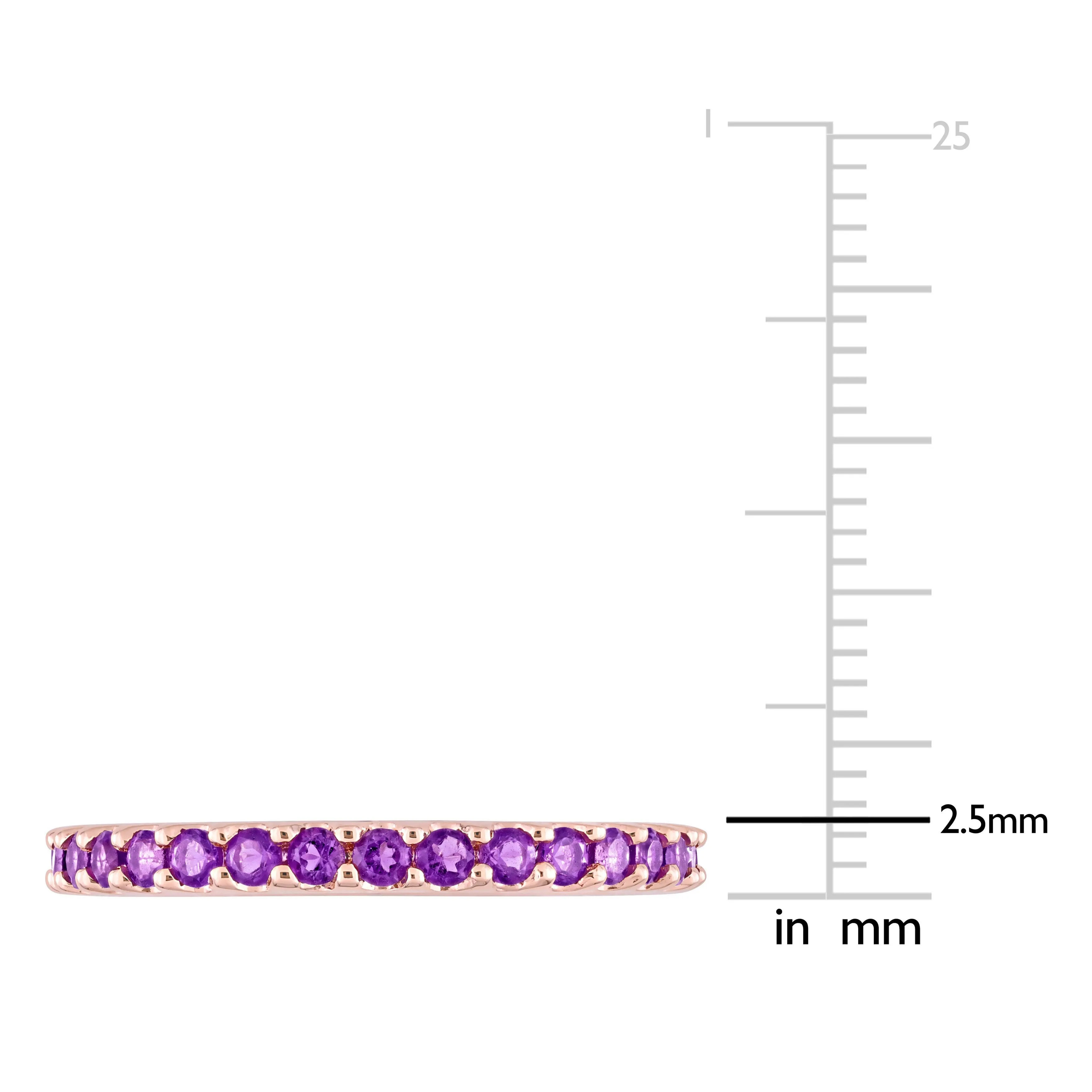 Eternity Ring 7/8 CT 10K Pink Gold Amethyst