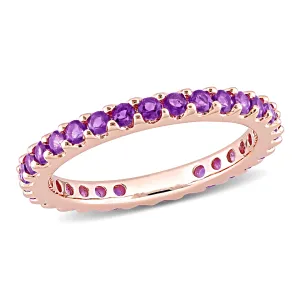 Eternity Ring 7/8 CT 10K Pink Gold Amethyst