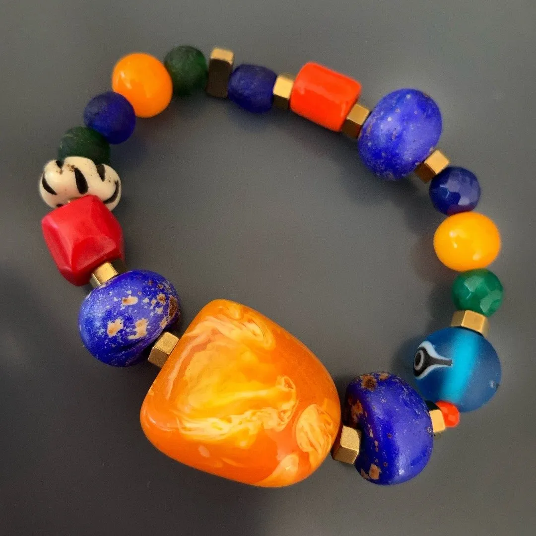 Evil Eye Multicolor Beaded  Bracelet