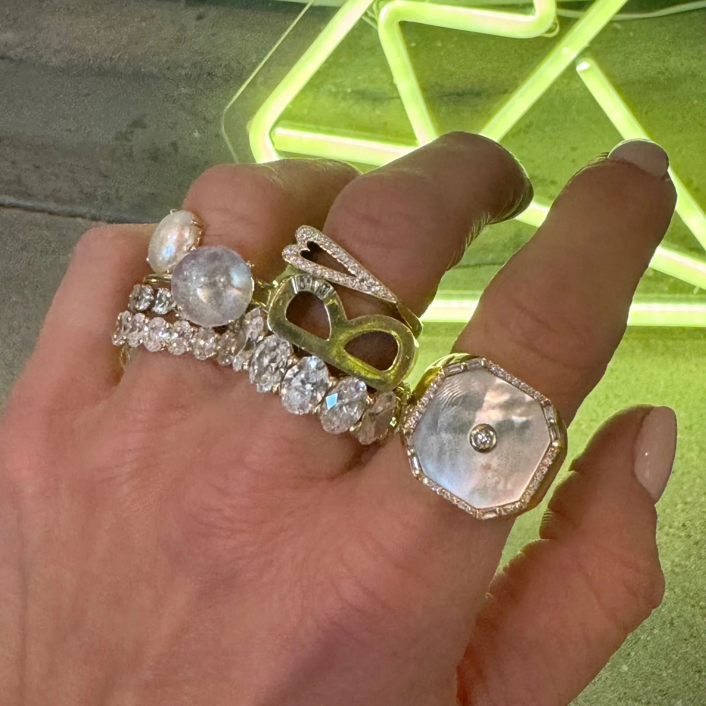 Exclusive MBAB x Helena Rose Classic Diamond Heart Stacking Ring