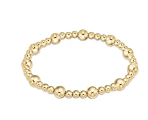 Extends - Classic Sincerity Pattern 6mm Bead Bracelet - Gold