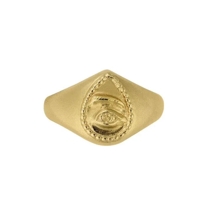 Eye Teardrop Signet Ring
