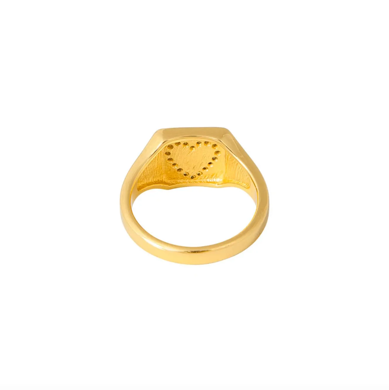 Fairley, Crystal Heart Signet Ring