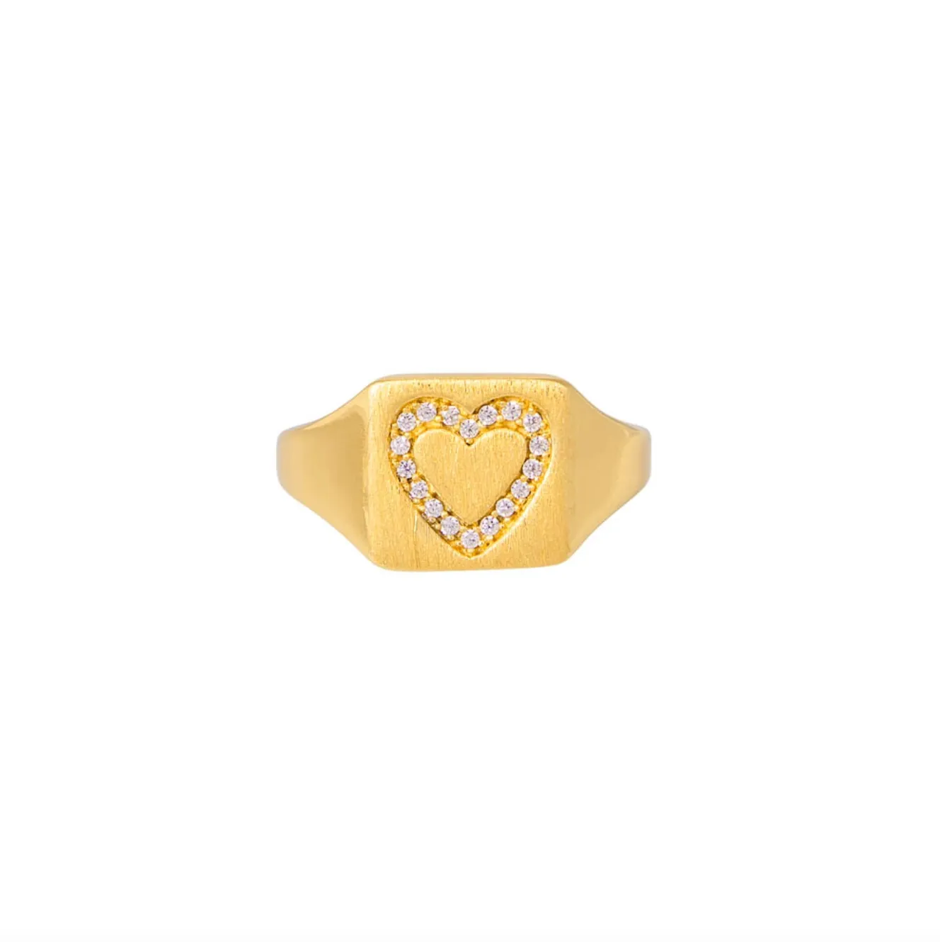 Fairley, Crystal Heart Signet Ring
