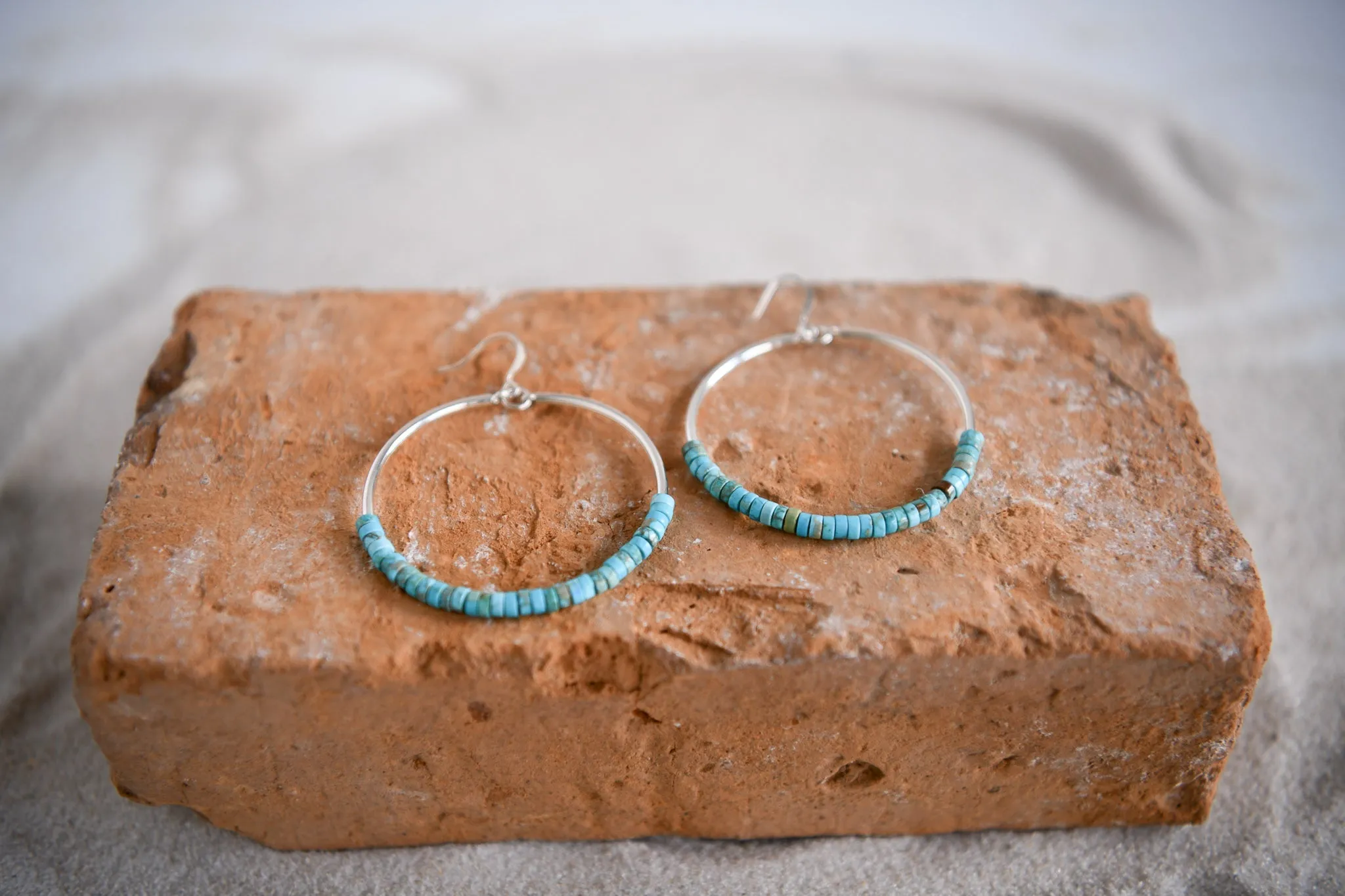 Far Out Sterling Silver and Gemstone Hoop Earrings
