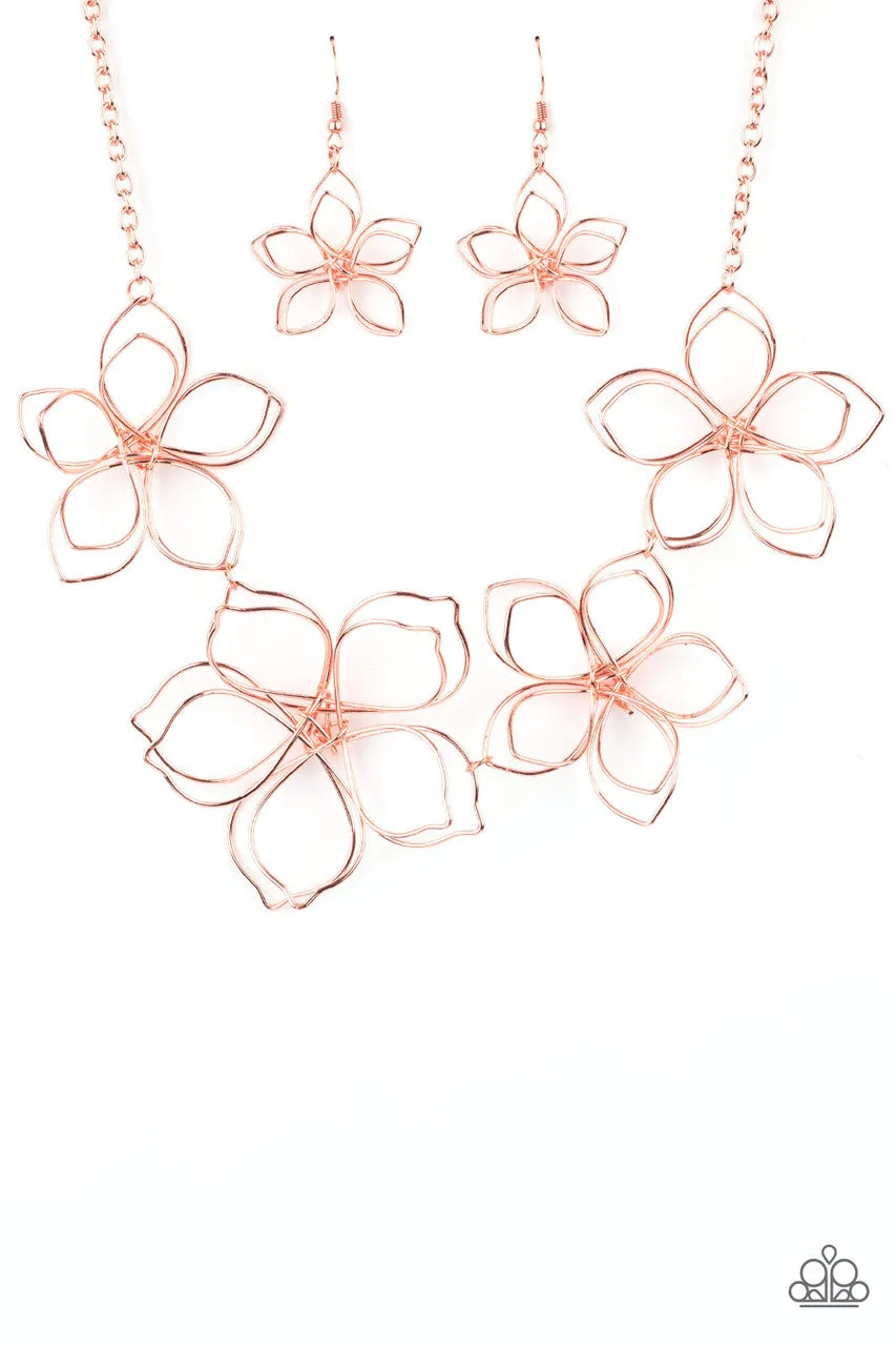 Flower Garden Fashionista Copper Paparazzi Necklace