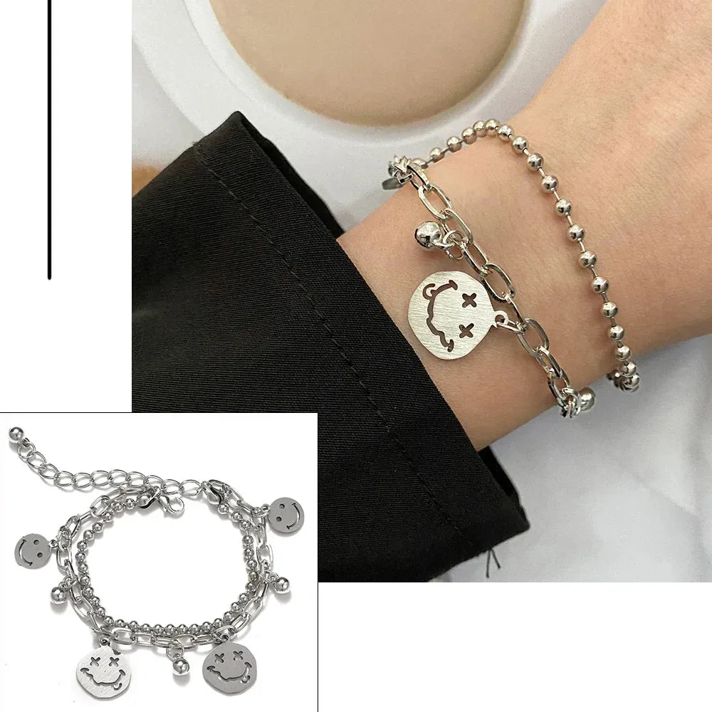 FNIO Bohemian Bracelets for Women Fashion Multilayer Beaded Chain Bracelets Set Charm Bracelet Bangles Jewelry Punk