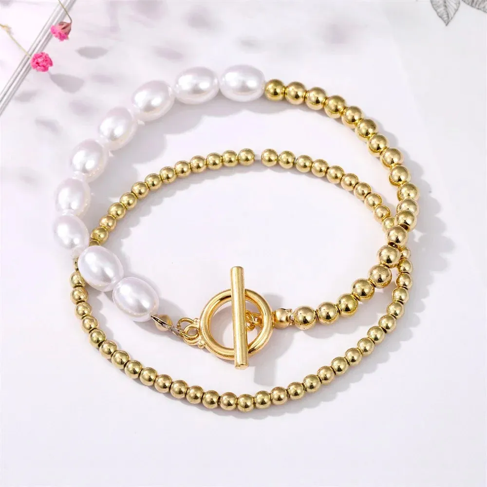 FNIO Bohemian Bracelets for Women Fashion Multilayer Beaded Chain Bracelets Set Charm Bracelet Bangles Jewelry Punk