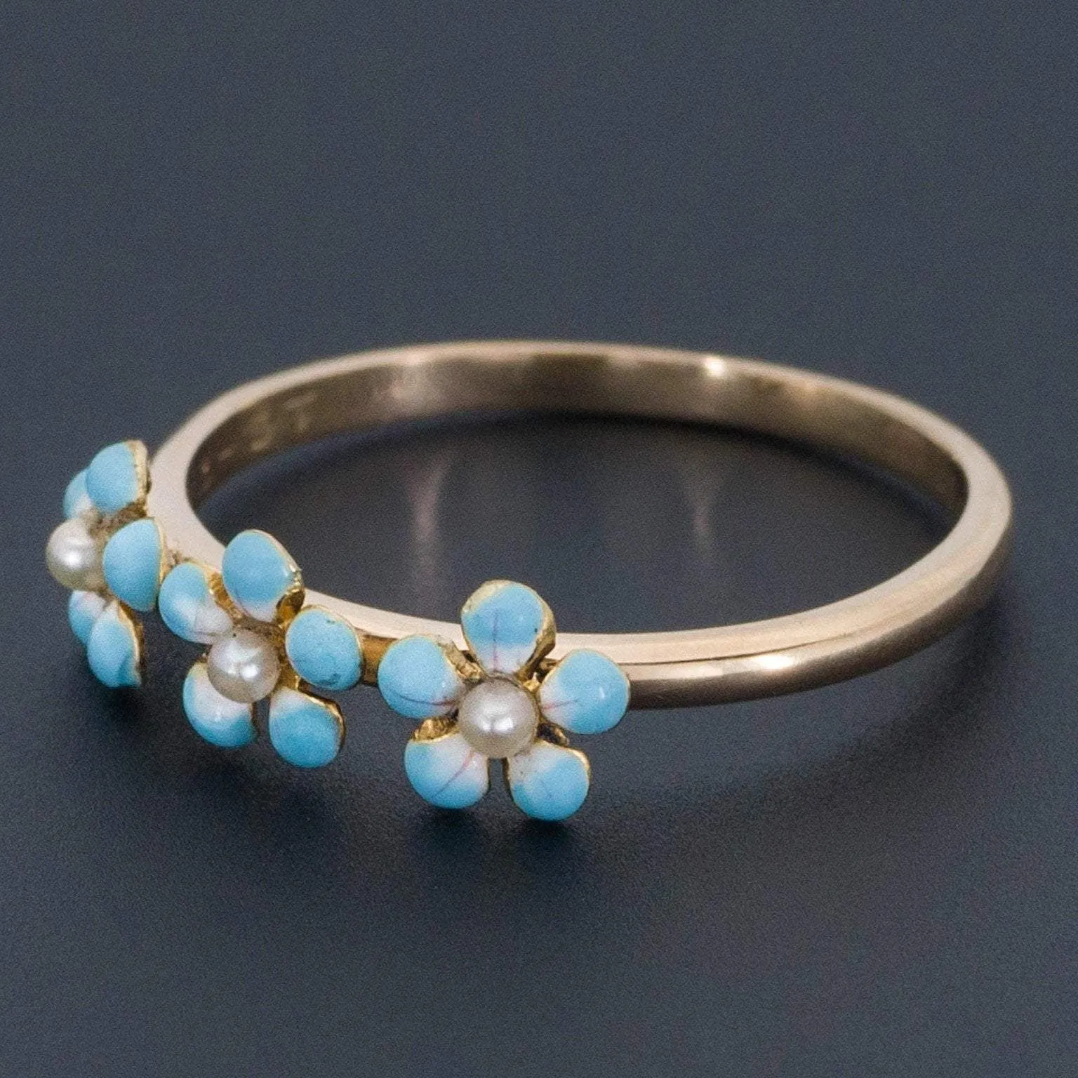 Forget-me-not Flower Ring | Antique Pin Conversion Ring