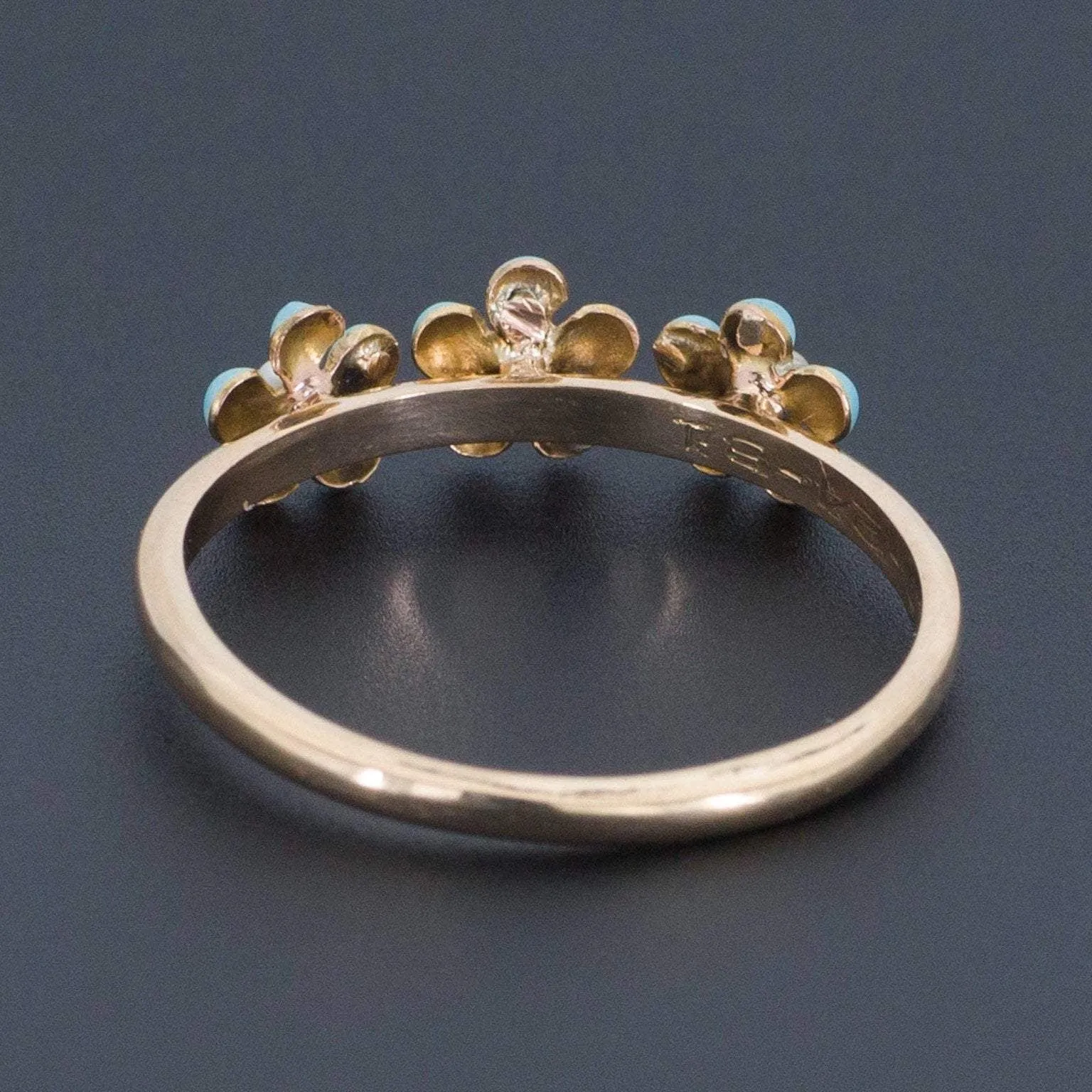 Forget-me-not Flower Ring | Antique Pin Conversion Ring