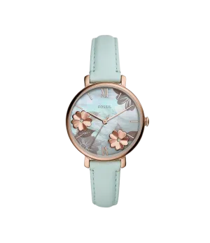Fossil Jacqueline Three-Hand Green Leather Women's Watch ES4813