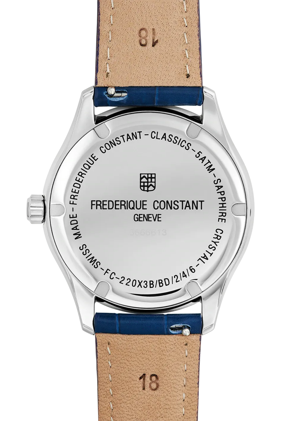 FREDERIQUE CONSTANT CLASSICS LADIES QUARTZ SILVER DIAL BLUE LEATHER