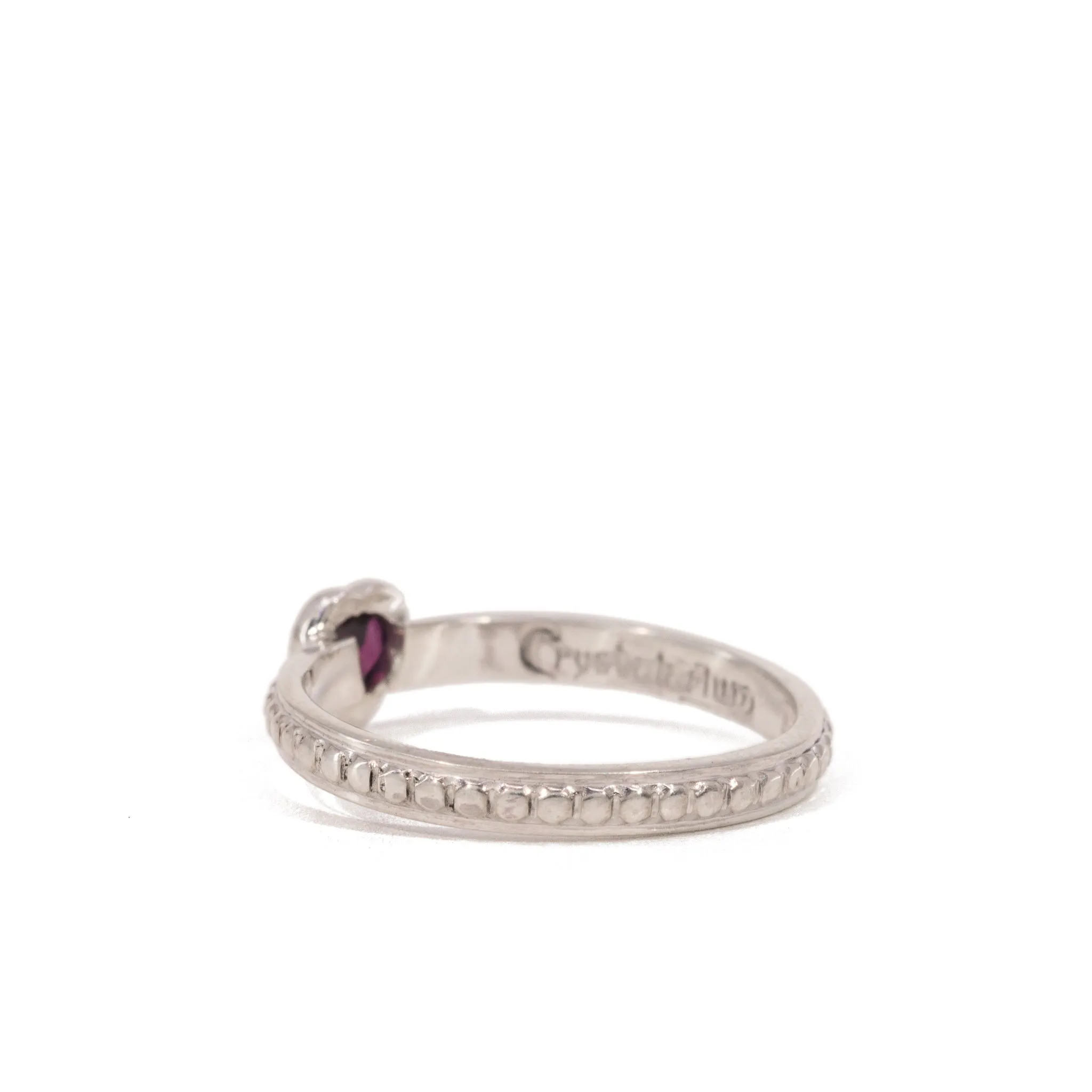 Garnet Heart 0.25 Carat Sterling Silver Handcrafted Gemstone Ring