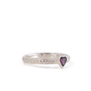 Garnet Heart 0.25 Carat Sterling Silver Handcrafted Gemstone Ring