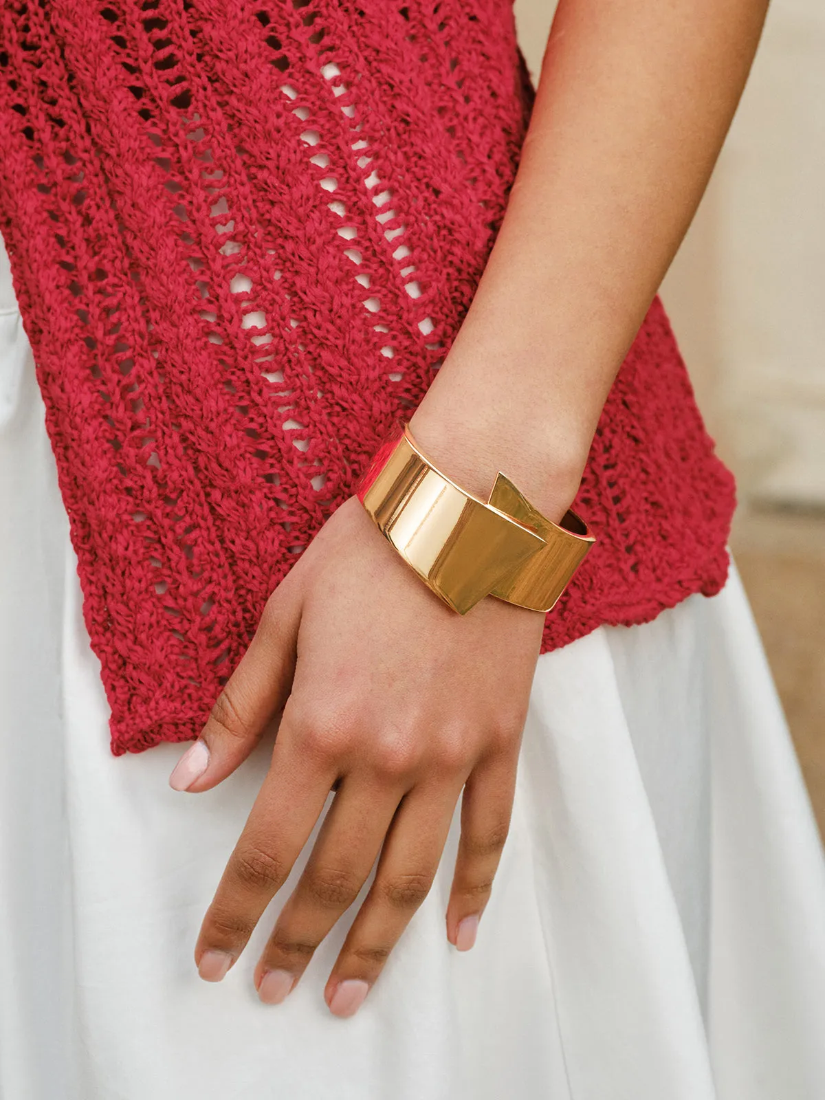 Geometric Metal Cuff Bracelet