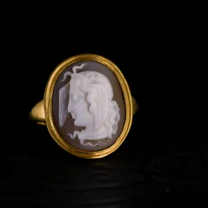 Georgian Medusa Cameo Signet Ring