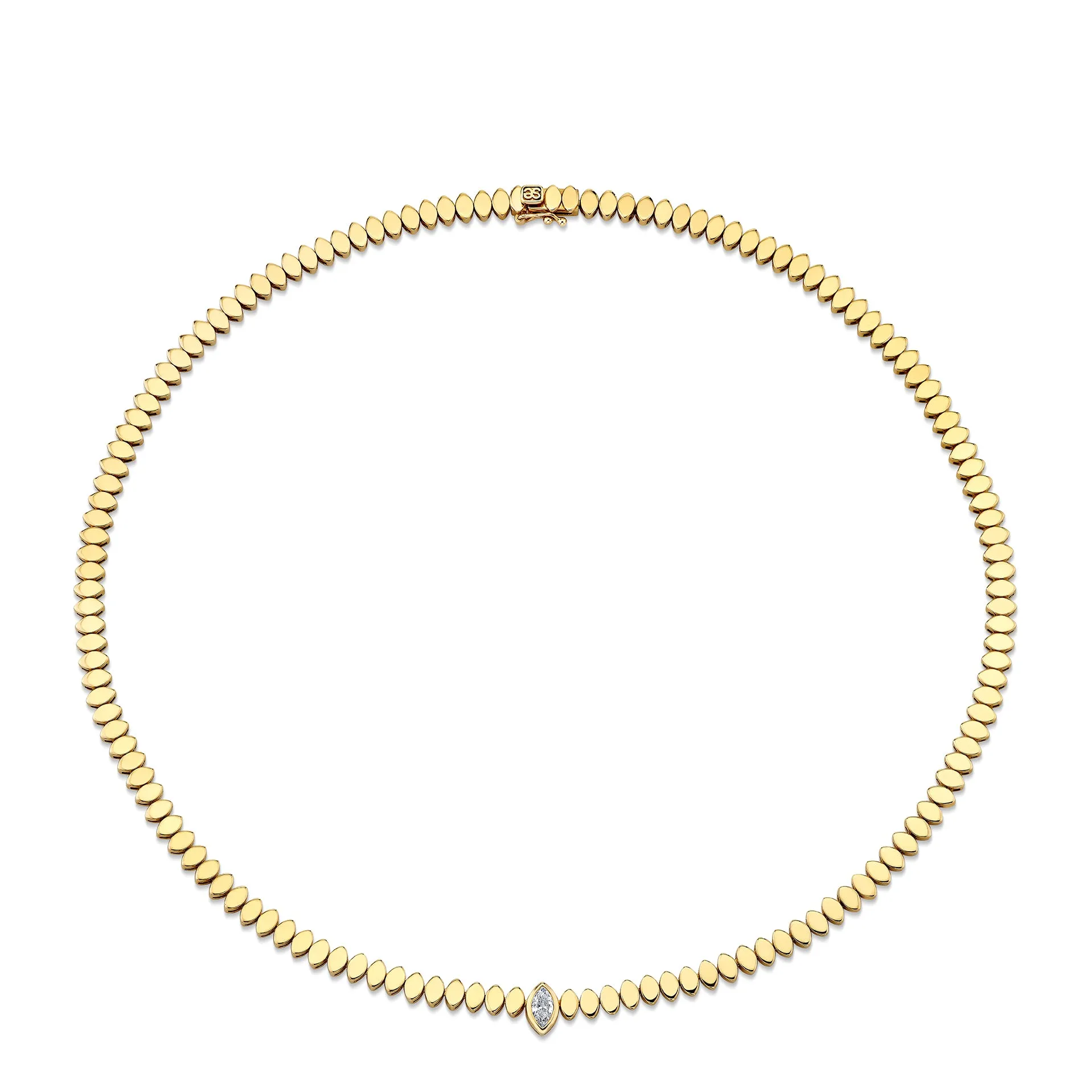 Gold & Diamond Marquise Eye Necklace