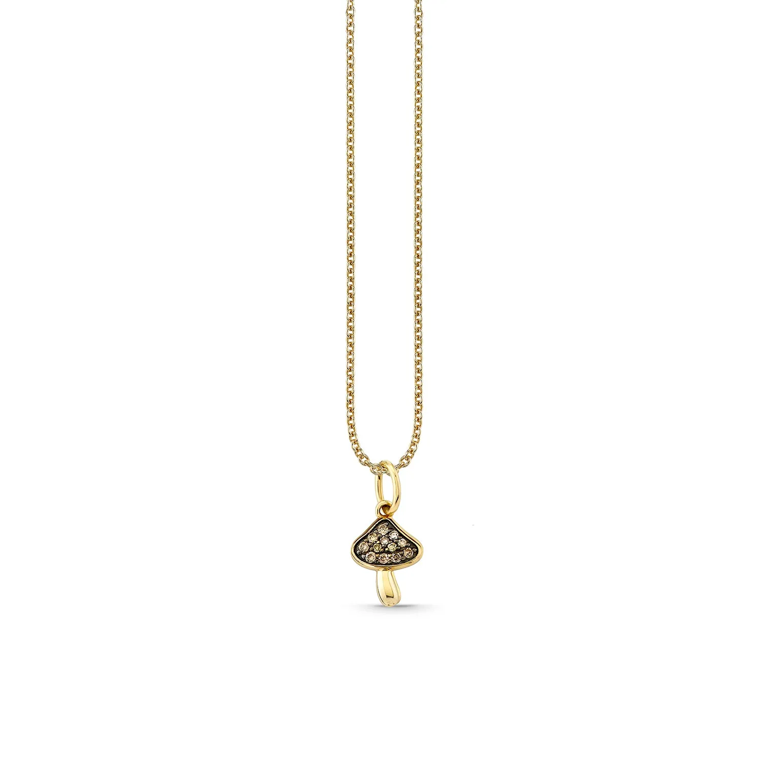 Gold & Diamond Mushroom Charm