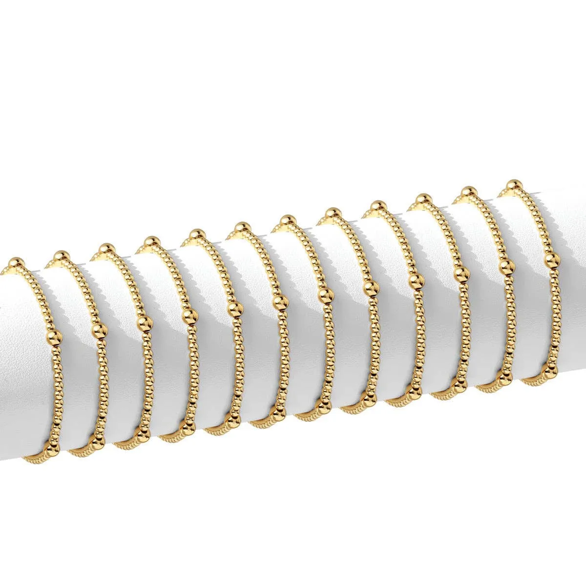 Gold Beaded Bracelet 3mm/5mm