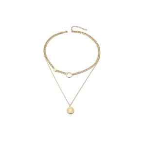 Gold Layered Coin Necklace - Hypoallergenic Women's Jewelry