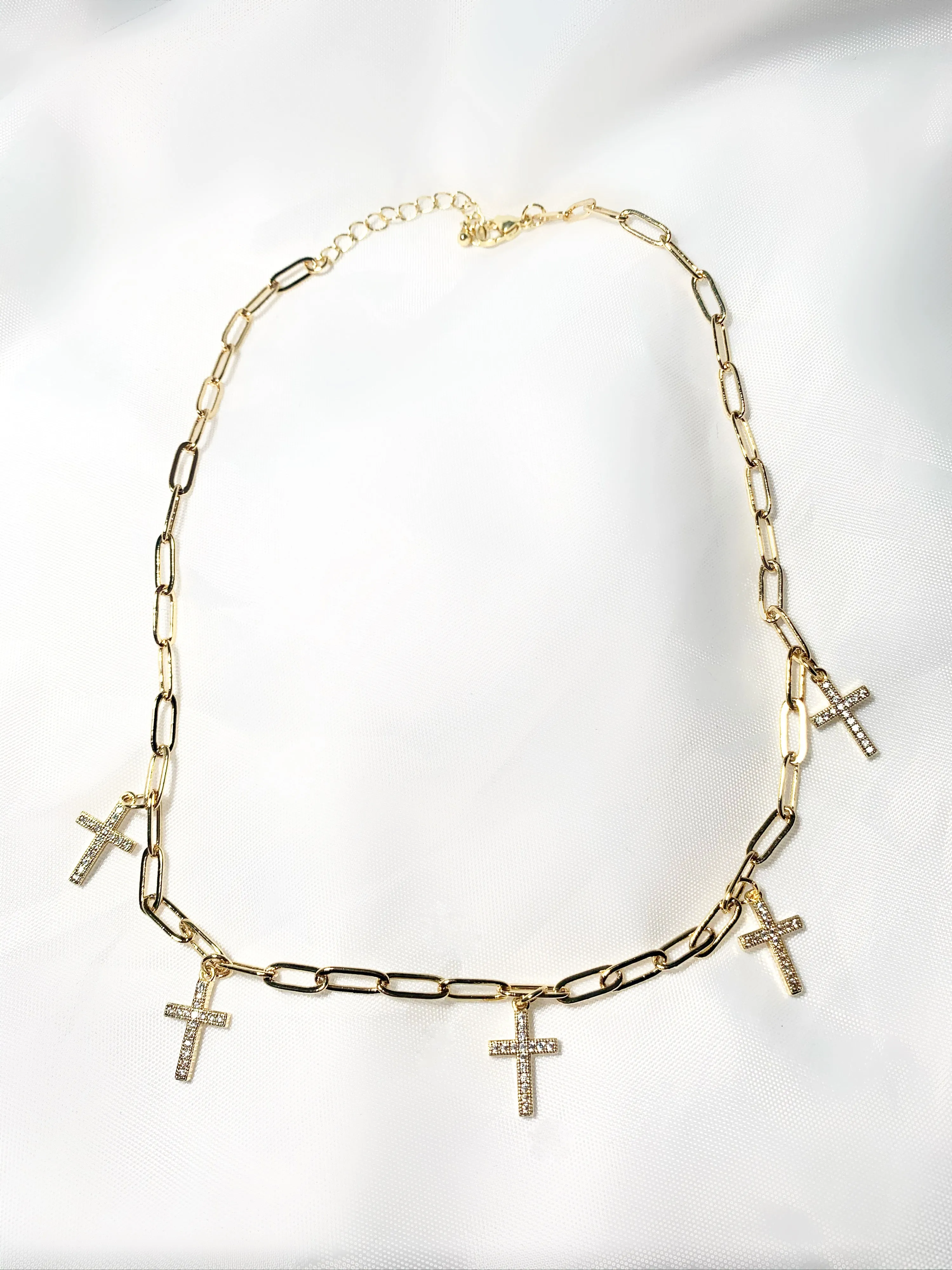 Gold Multi Cross Choker