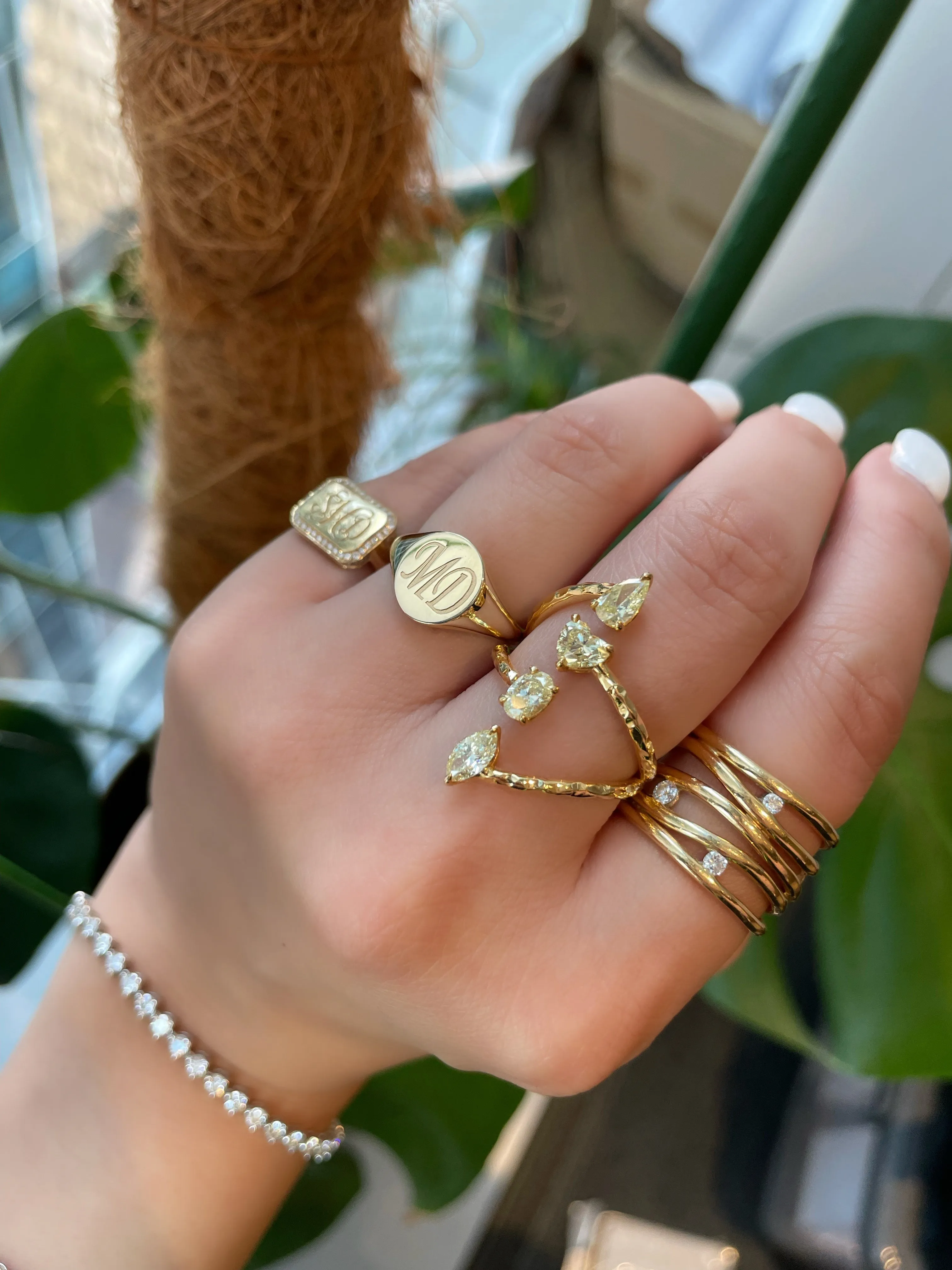 Gold Oval Signet Ring