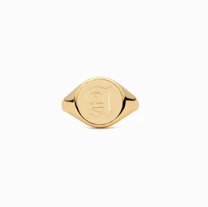 Gold Plated Sterling Silver Personalized Alphabet Signet Ring