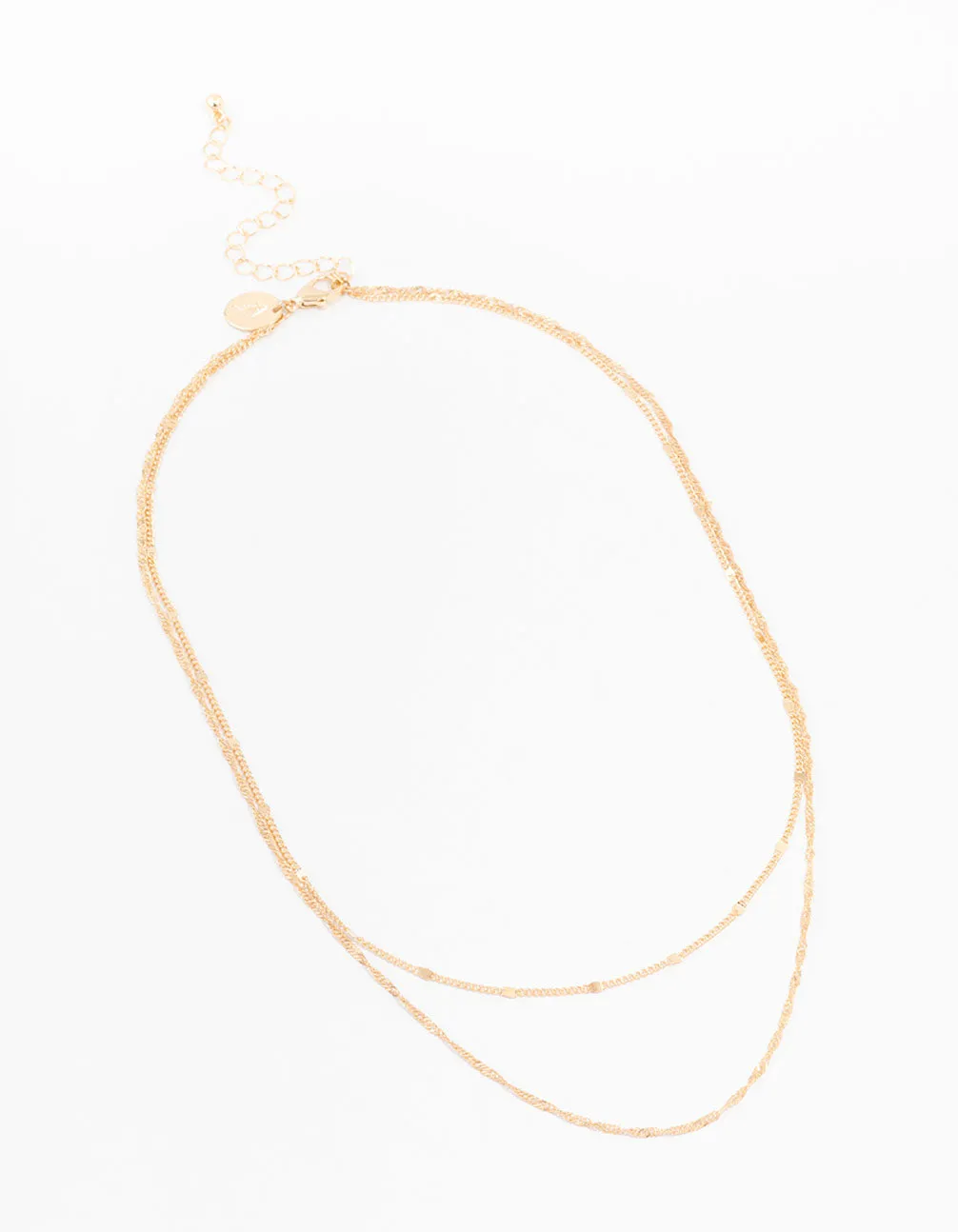 Gold Rope Double Chain Layered Necklace