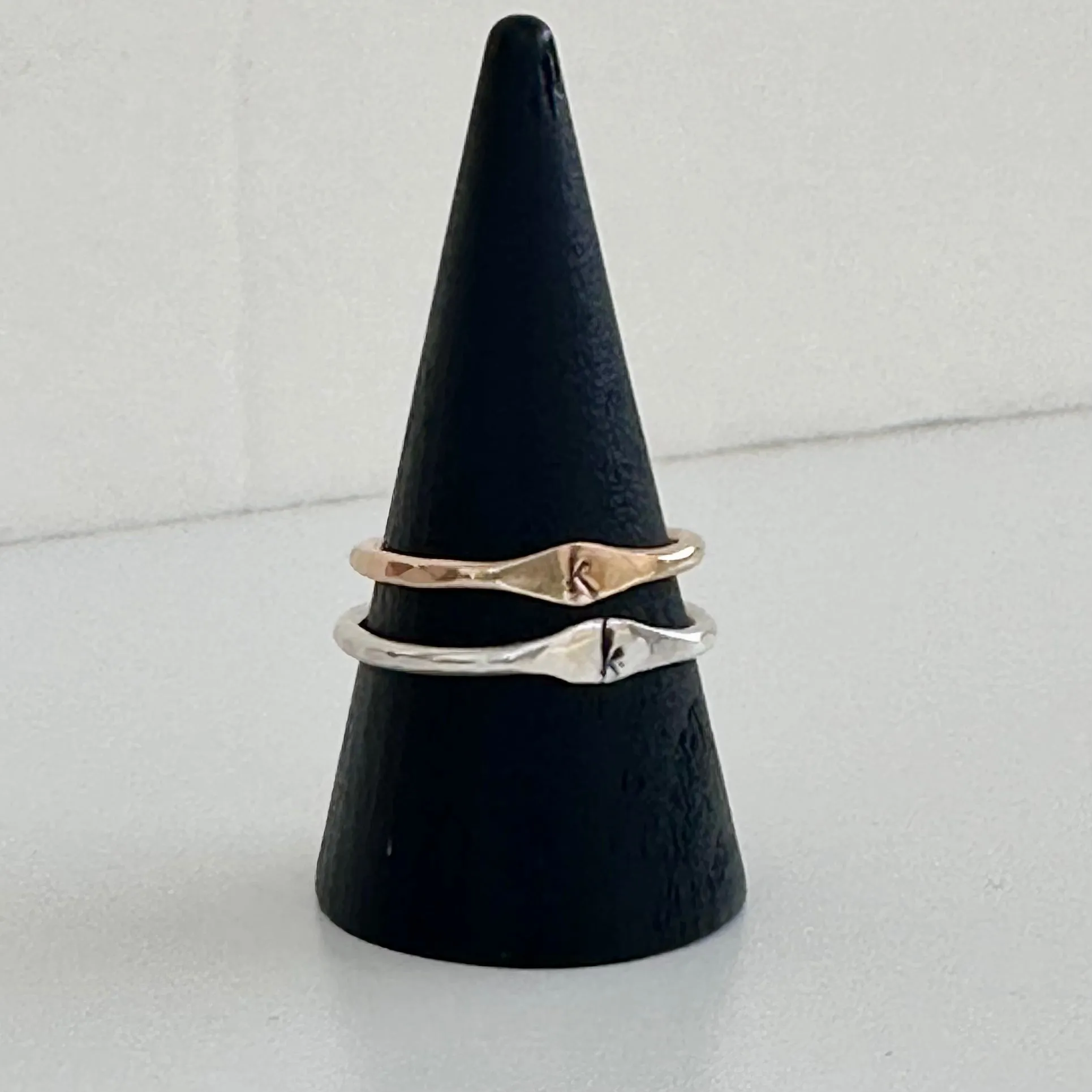 Gold Signet Initial Ring - Hand Stamped - 14kt Gold Filled Nickel Free (Hypoallergenic)