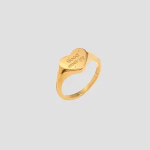 'Good Energy' Signet 18k Gold Ring