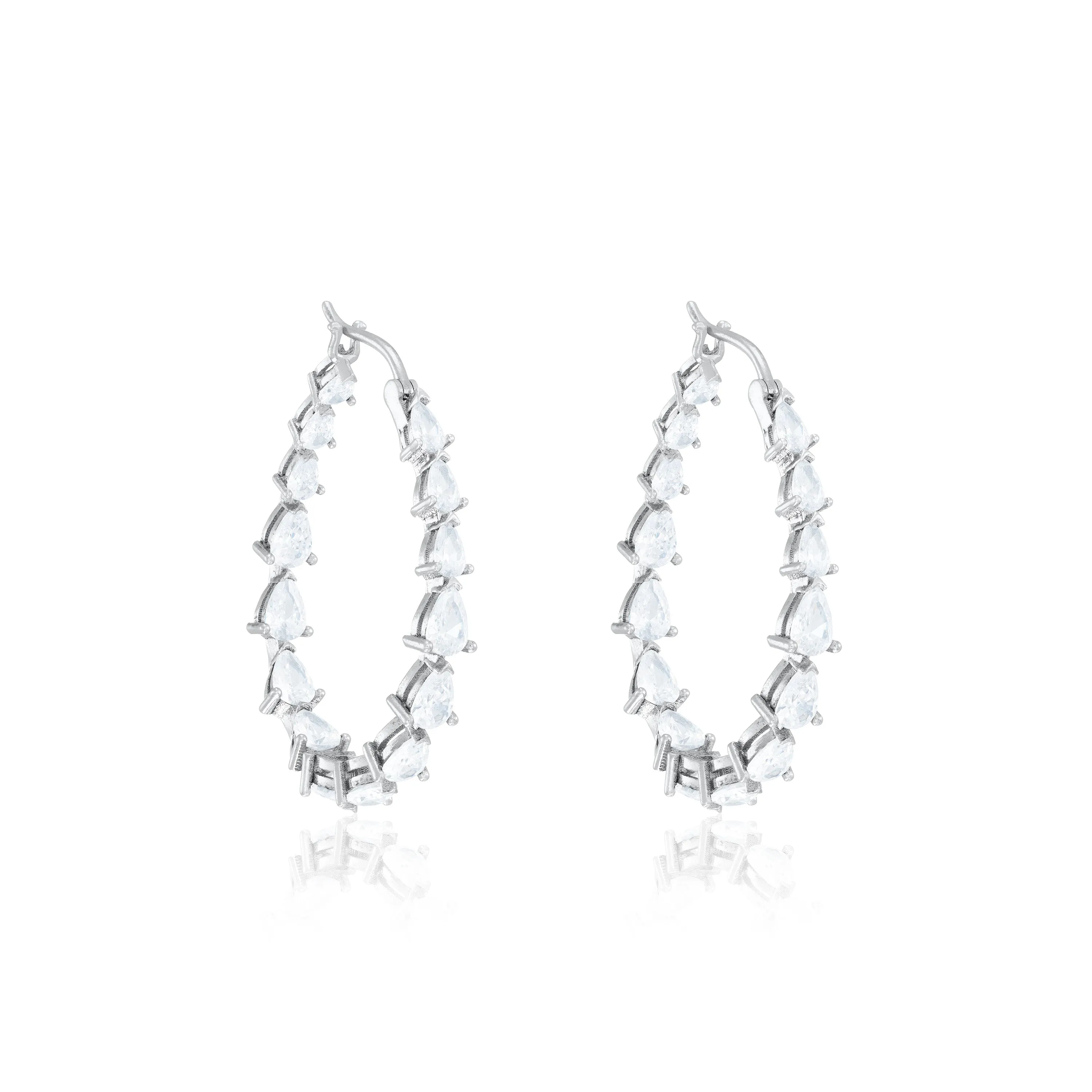 Graduated Teardrop Inside-Out Hoop Earrings