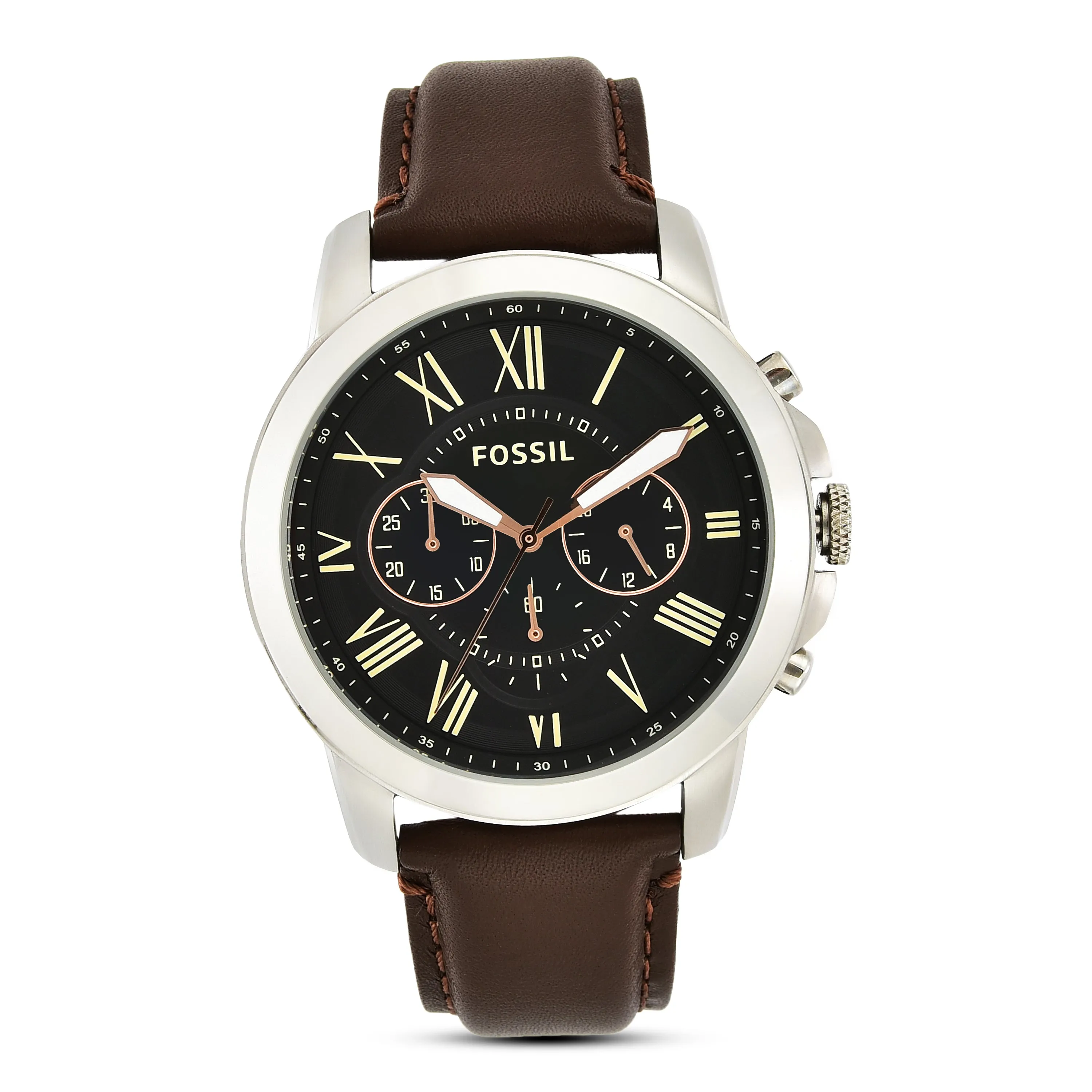 Grant Chronograph Brown Leather Watch