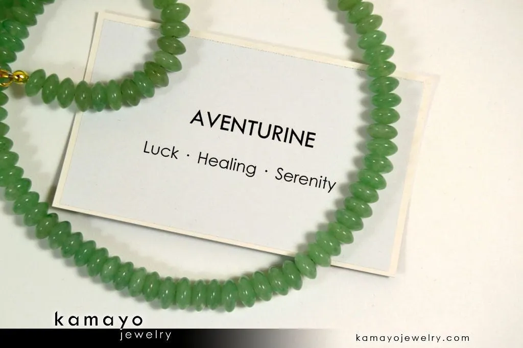 GREEN AVENTURINE NECKLACE - Roundel Beads
