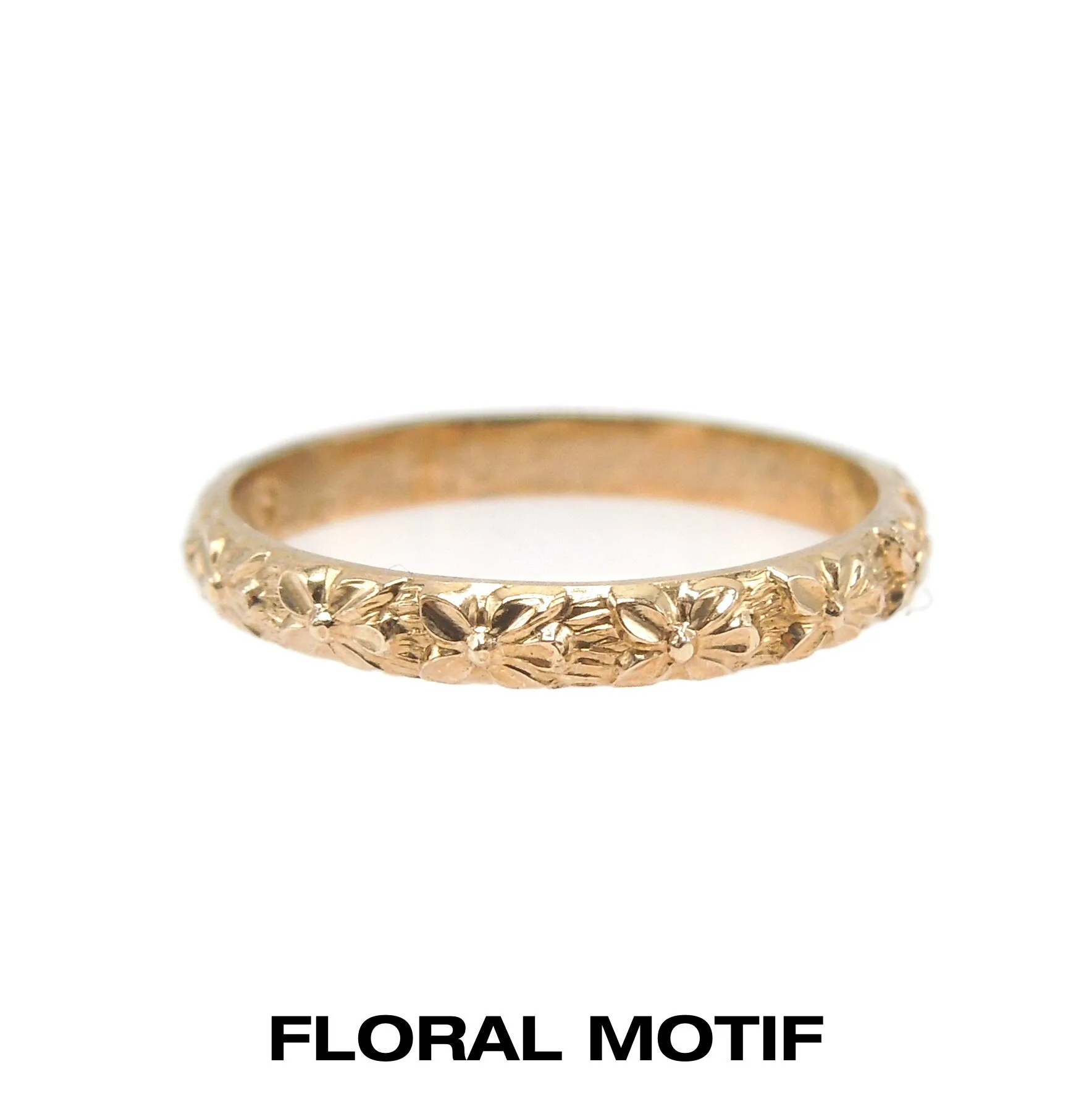 Group of 10K Yellow Gold Baby Rings - Half Round, Signet, Sapphire, Heart, Floral Motif