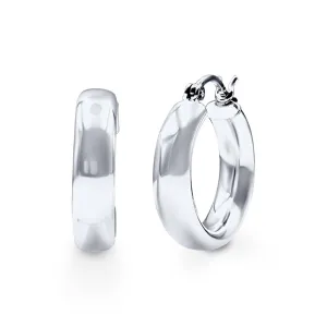 Half Round Hoop Earrings in Sterling Silver
