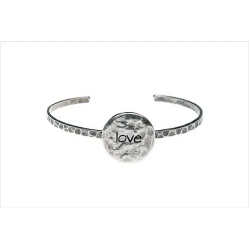 Hammered Round Love Cuff