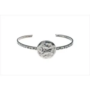 Hammered Round Love Cuff