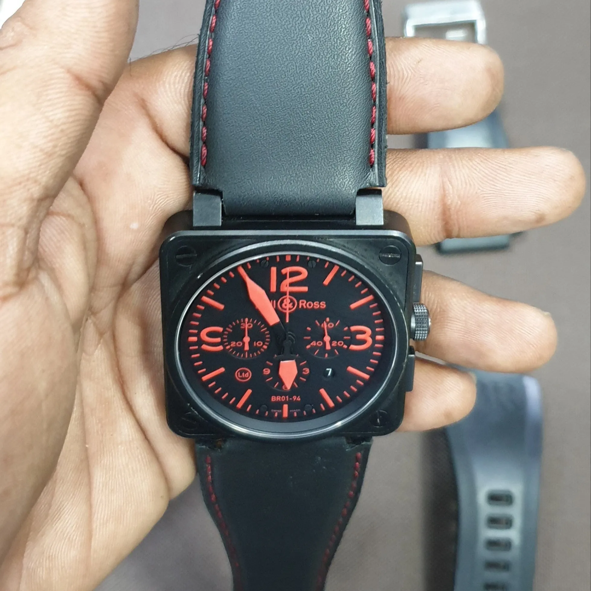 Handmade leather strap for bell & ross