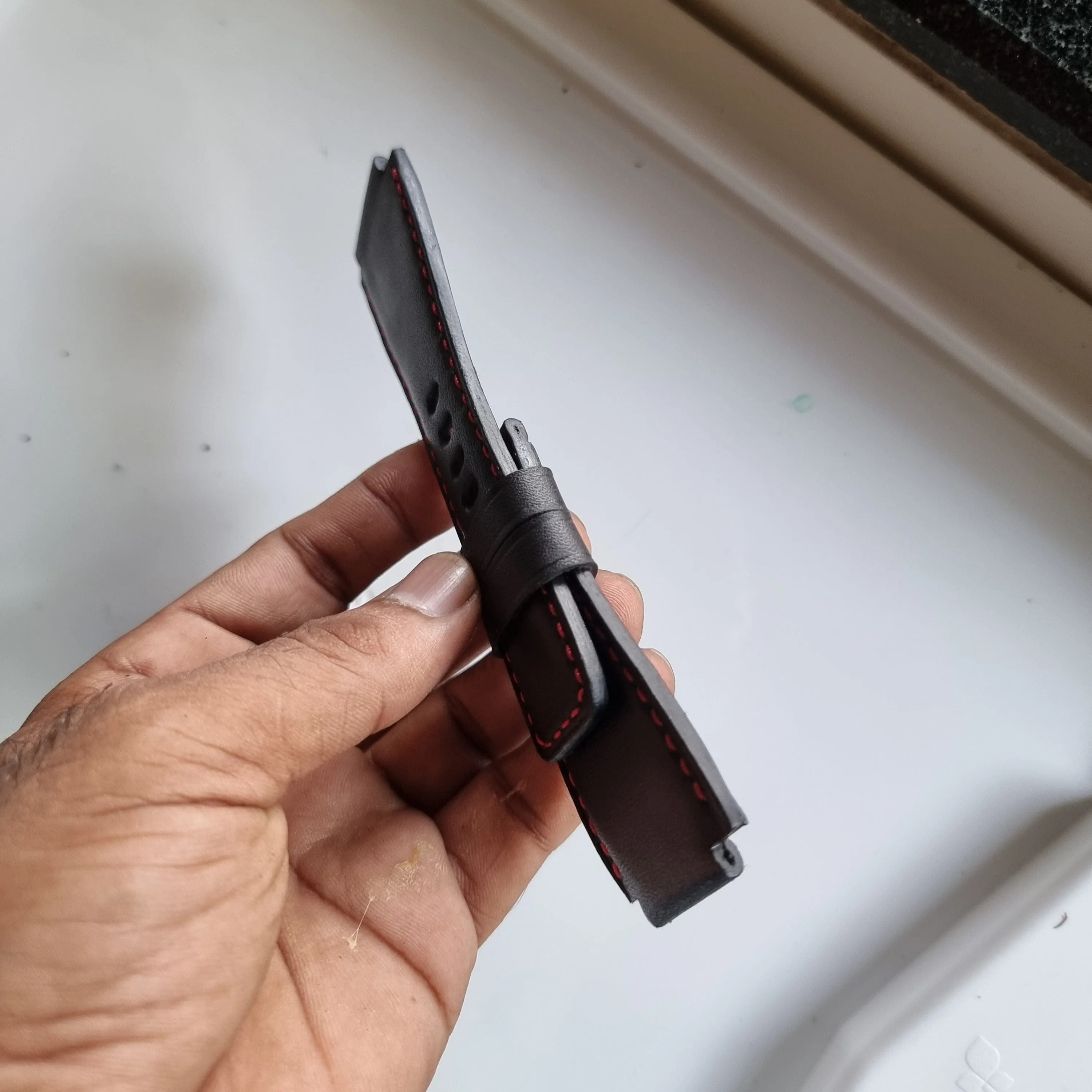 Handmade leather strap for bell & ross