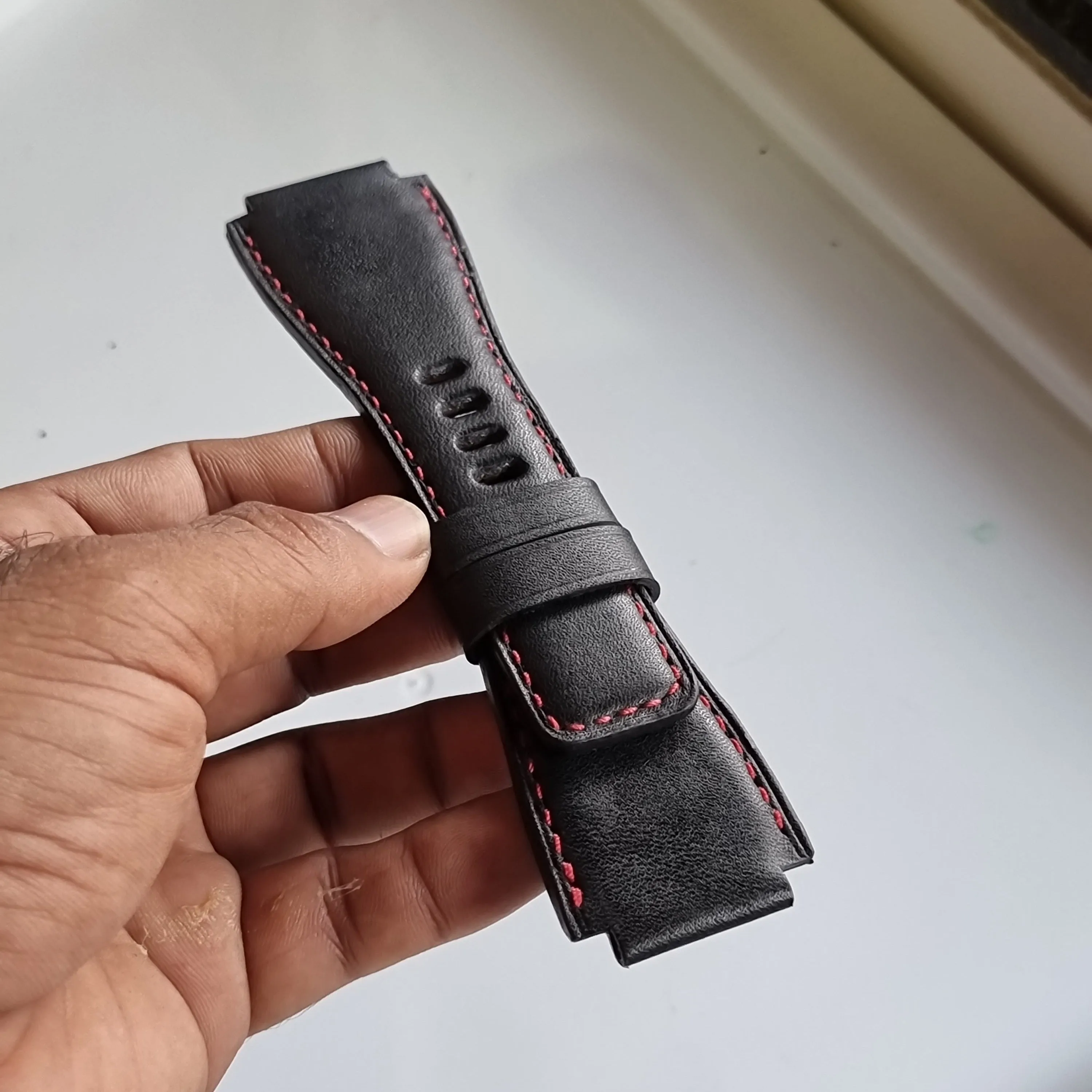 Handmade leather strap for bell & ross