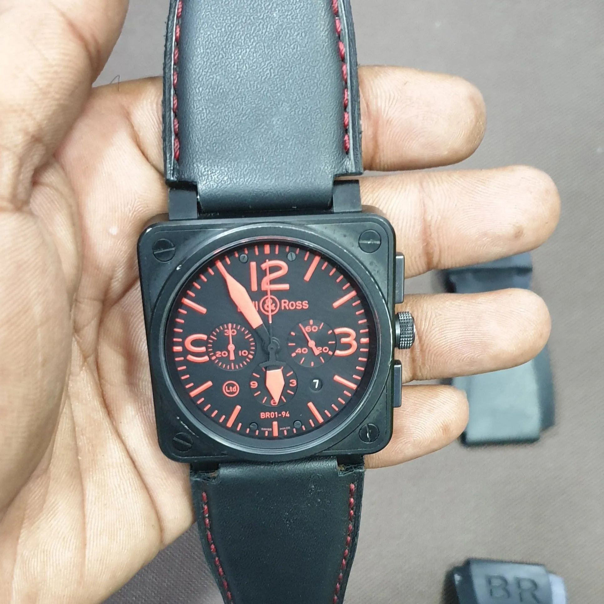 Handmade leather strap for bell & ross