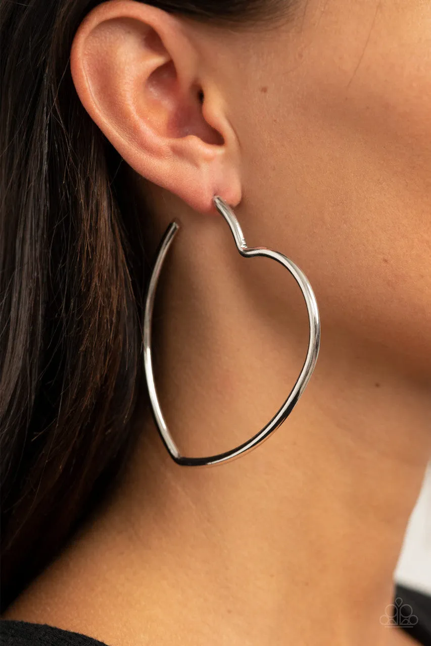 Heartbreaker Hustle Silver Paparazzi Earrings