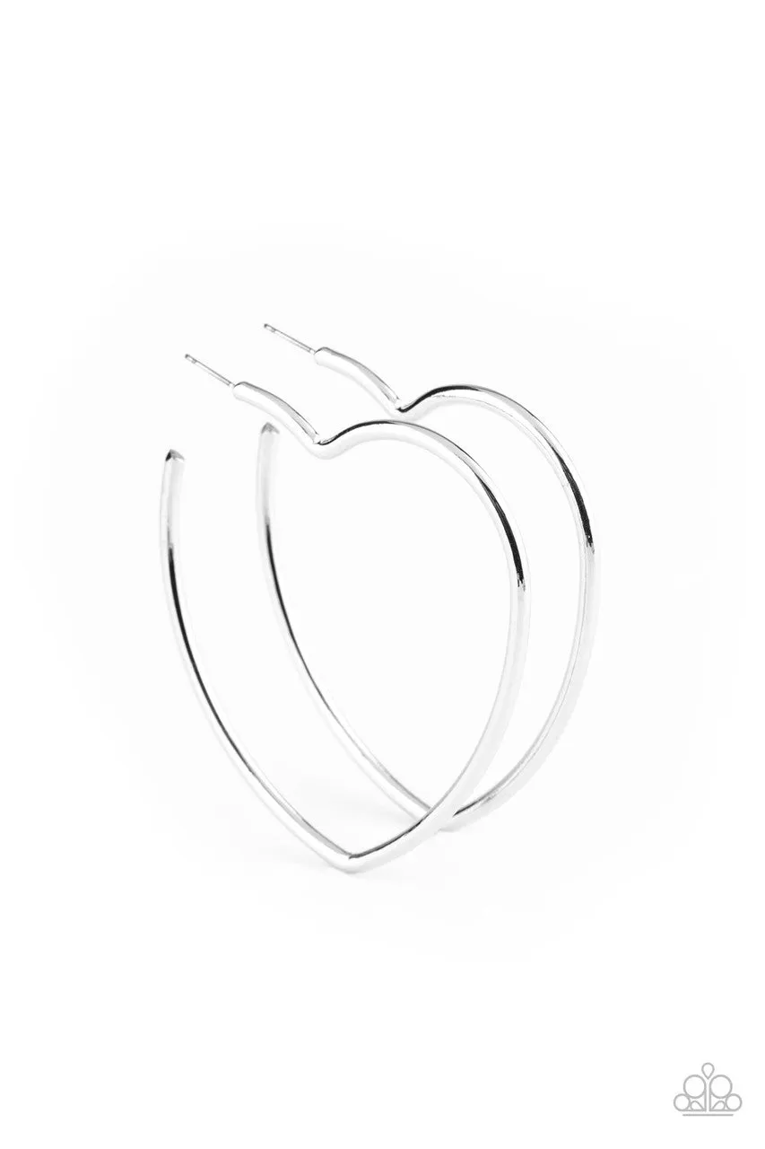 Heartbreaker Hustle Silver Paparazzi Earrings