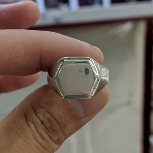 Hexagon Signet Ring (Gold) (Silver)