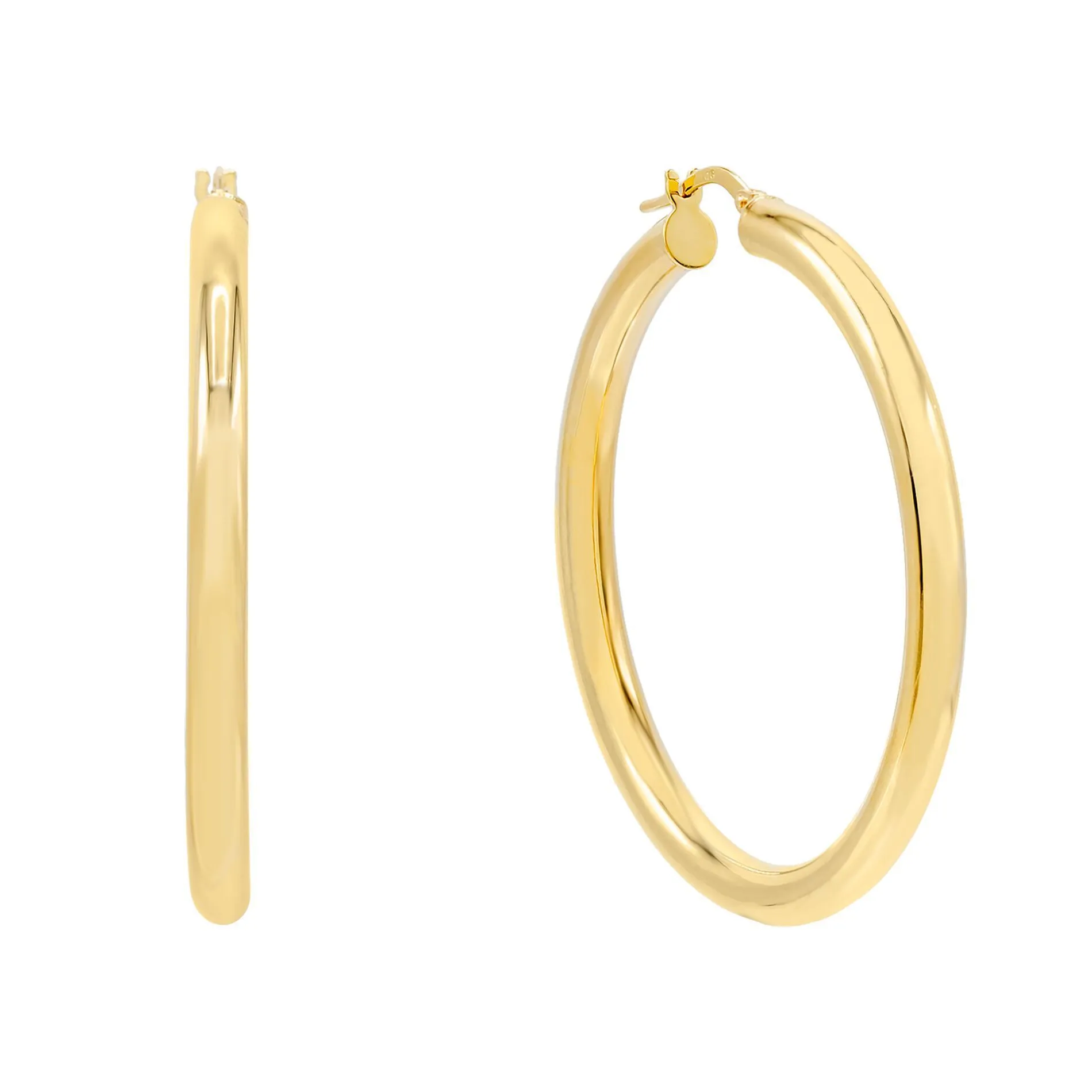 Hollow Hoop Earring 14K