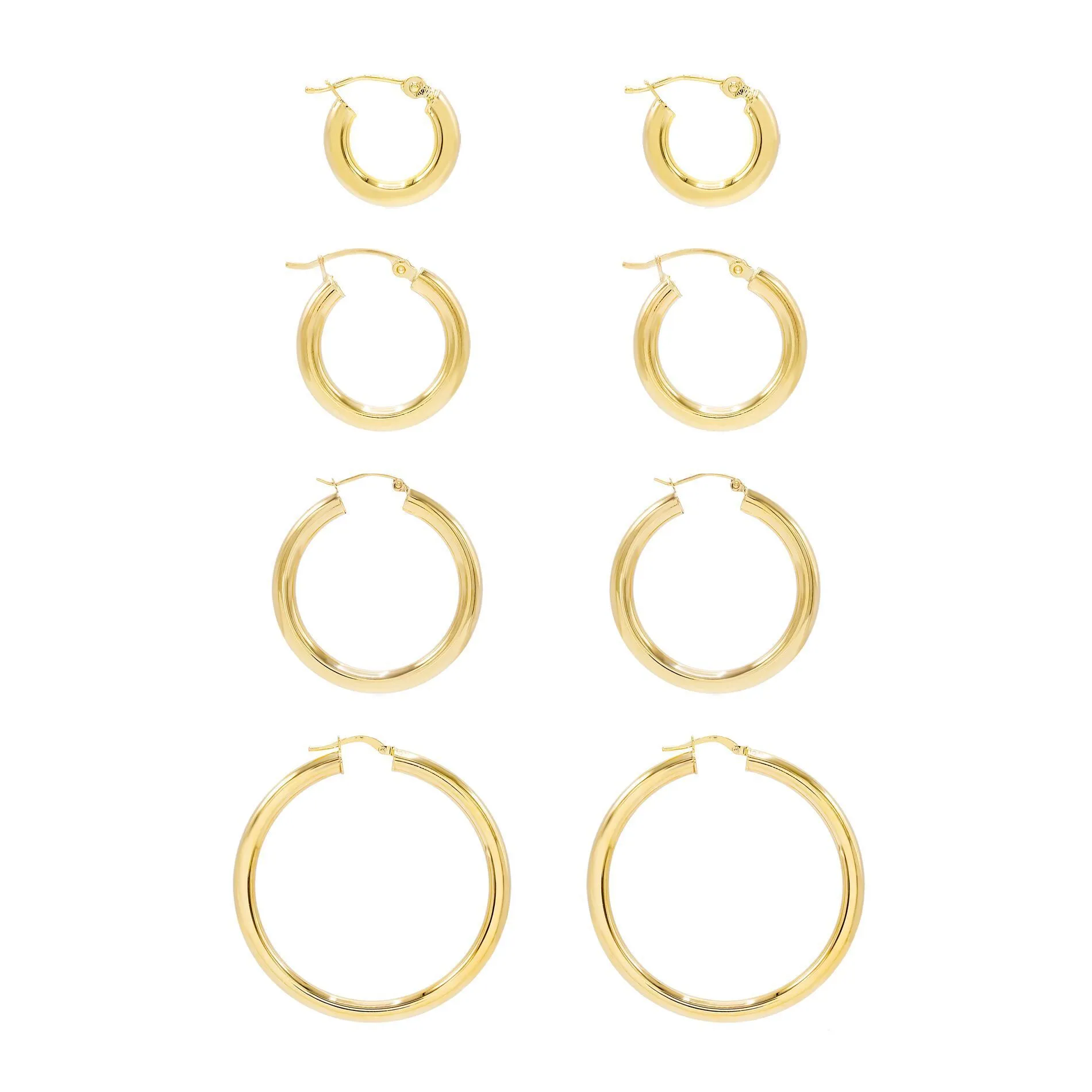 Hollow Hoop Earring 14K