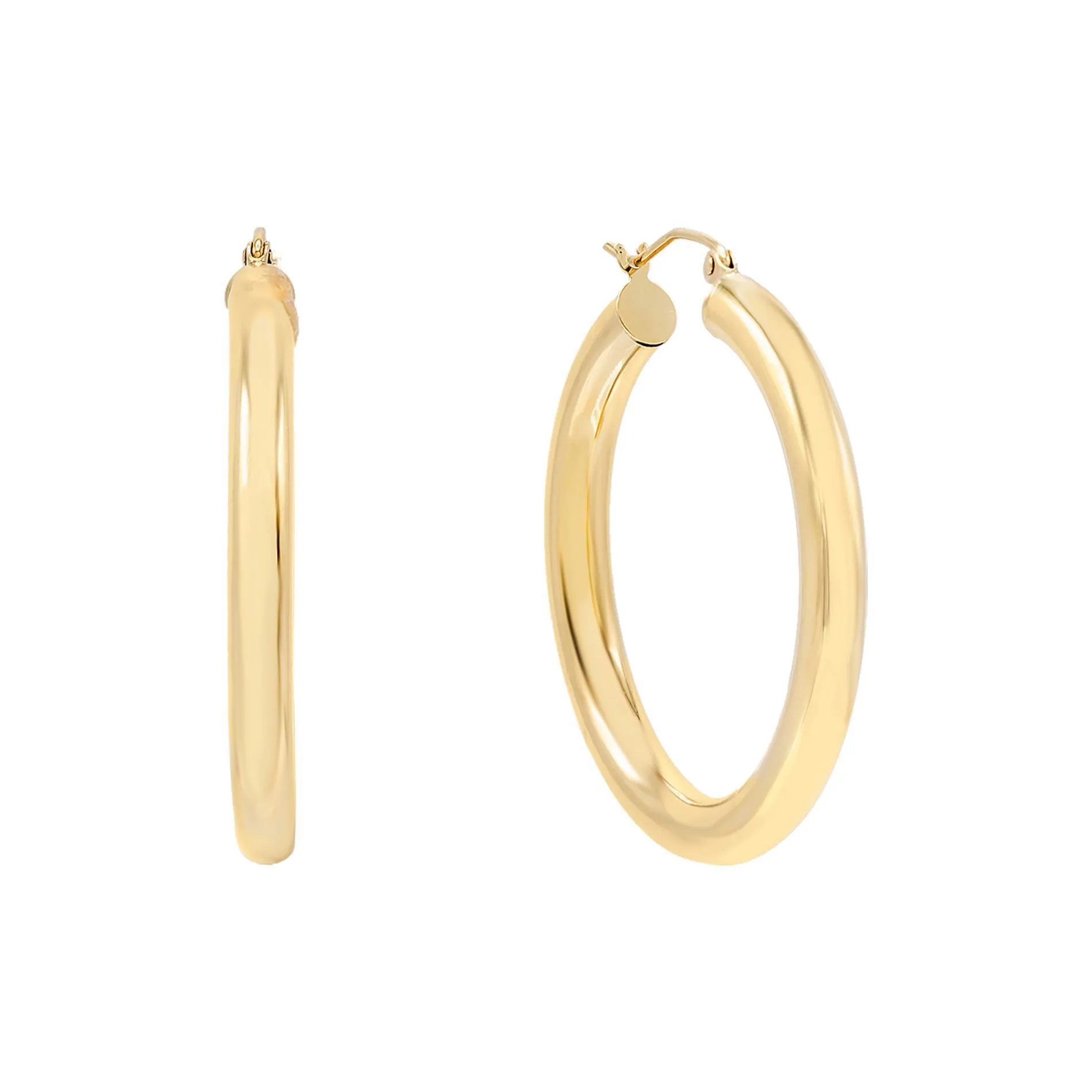 Hollow Hoop Earring 14K