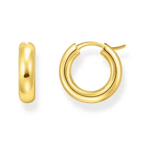 Hoop earrings chunky design gold plated