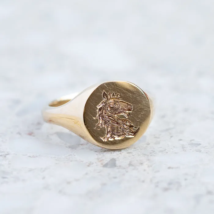 Horse Head Signet Ring